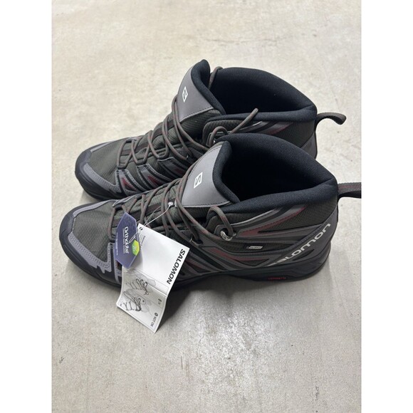 Salomon X Ultra Pioneer Mid CSWP 416710 Hiking Shoes Black/Grey/Red Mens Size 14 main image 5
